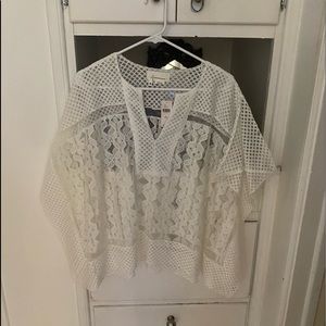 Anthropologie - OS - white, gauzy top, super cute over a tank w/jeans or shorts